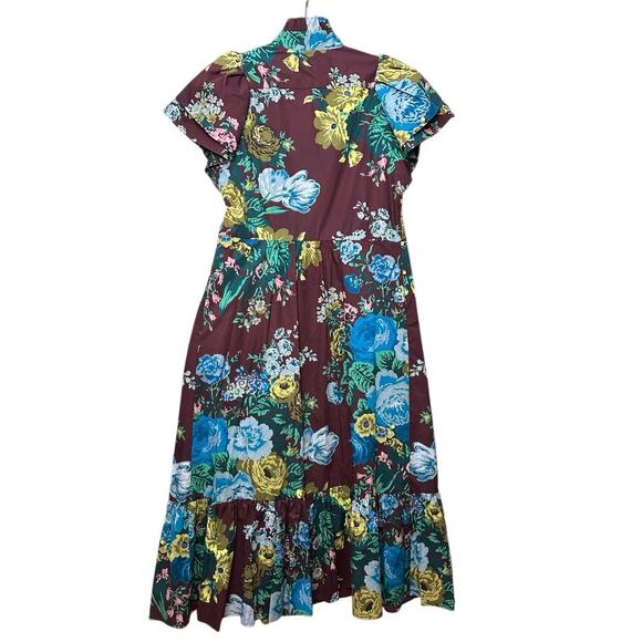 Tuckernuck Alice Midi Dress Merlot Sharp Floral Size XS Brand New - Picture 3 of 13